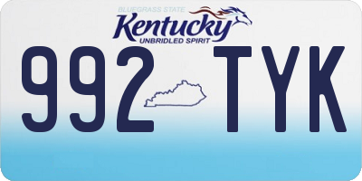 KY license plate 992TYK