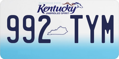KY license plate 992TYM