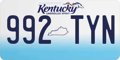 KY license plate 992TYN
