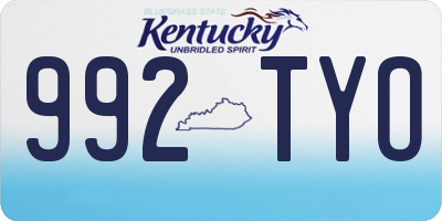 KY license plate 992TYO