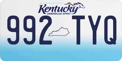 KY license plate 992TYQ