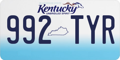 KY license plate 992TYR