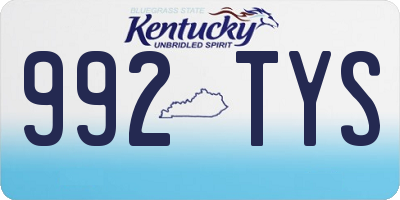 KY license plate 992TYS