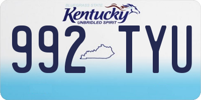 KY license plate 992TYU