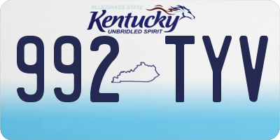 KY license plate 992TYV