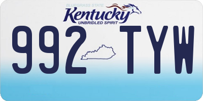KY license plate 992TYW