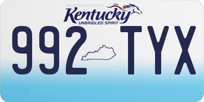 KY license plate 992TYX
