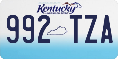 KY license plate 992TZA
