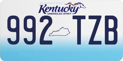 KY license plate 992TZB