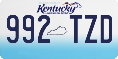KY license plate 992TZD