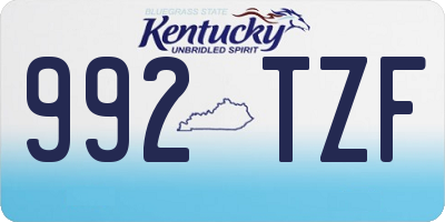 KY license plate 992TZF