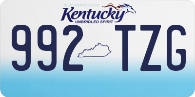 KY license plate 992TZG