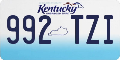 KY license plate 992TZI