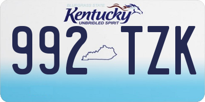 KY license plate 992TZK