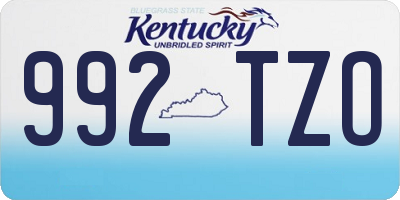 KY license plate 992TZO