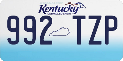 KY license plate 992TZP