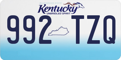 KY license plate 992TZQ
