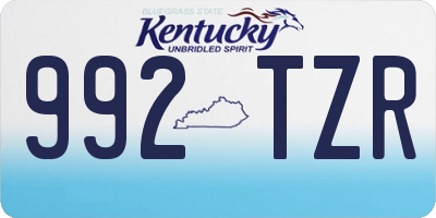 KY license plate 992TZR