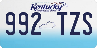 KY license plate 992TZS