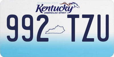 KY license plate 992TZU