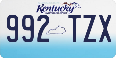 KY license plate 992TZX