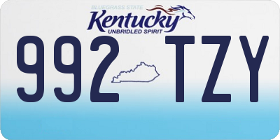 KY license plate 992TZY