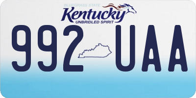 KY license plate 992UAA