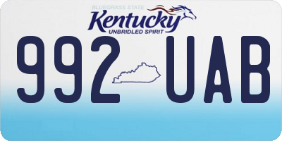 KY license plate 992UAB