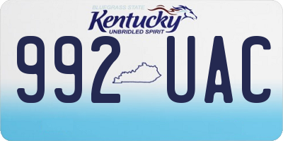 KY license plate 992UAC