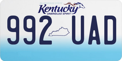 KY license plate 992UAD