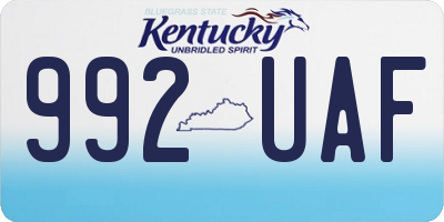 KY license plate 992UAF