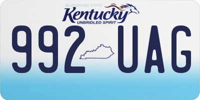 KY license plate 992UAG