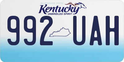 KY license plate 992UAH