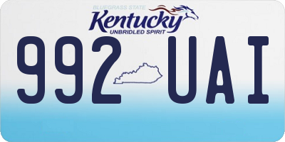 KY license plate 992UAI