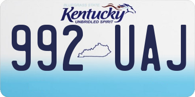KY license plate 992UAJ