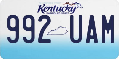 KY license plate 992UAM