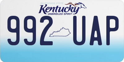 KY license plate 992UAP