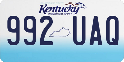 KY license plate 992UAQ