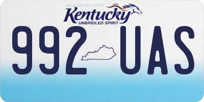 KY license plate 992UAS