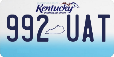 KY license plate 992UAT