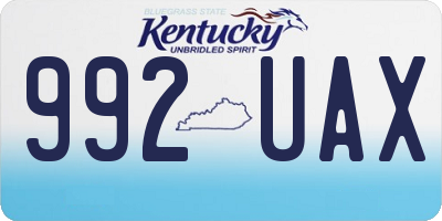 KY license plate 992UAX
