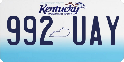 KY license plate 992UAY