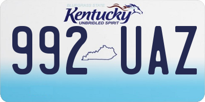 KY license plate 992UAZ