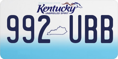 KY license plate 992UBB