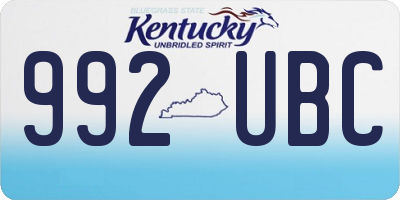 KY license plate 992UBC