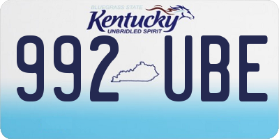 KY license plate 992UBE