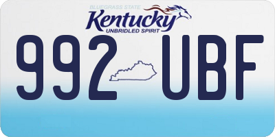 KY license plate 992UBF