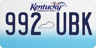 KY license plate 992UBK