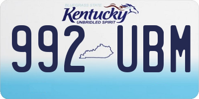 KY license plate 992UBM