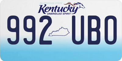 KY license plate 992UBO